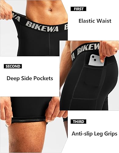 Miniatura 5 de Pantalones cortos de ciclismo acolchados 4D para hombre, ropa interior de ciclismo, pantalones cortos acolchados de bicicleta para hombre