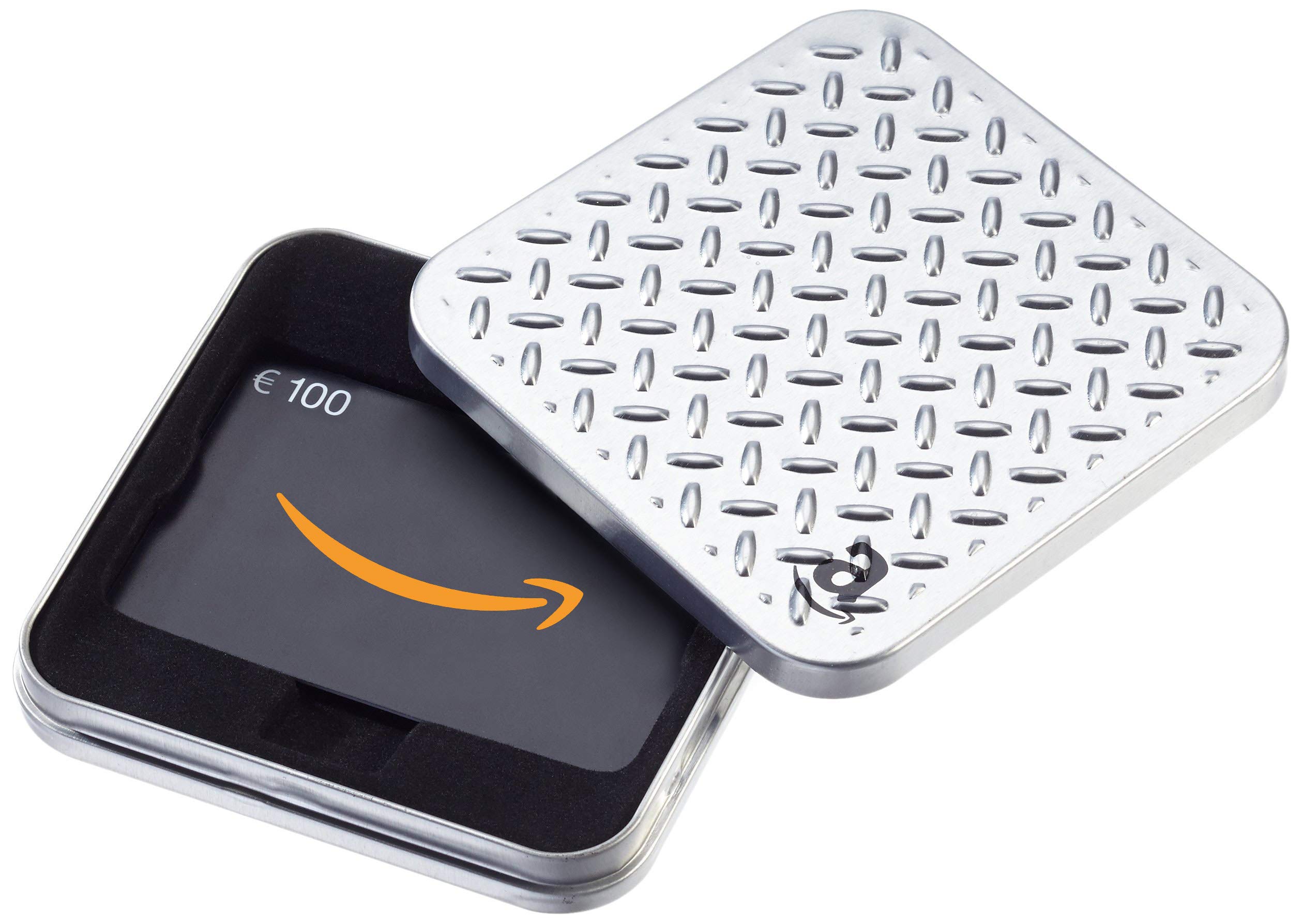 Amazon.de Geschenkkarte in Geschenkbox - 100 EUR (Metallmuster)