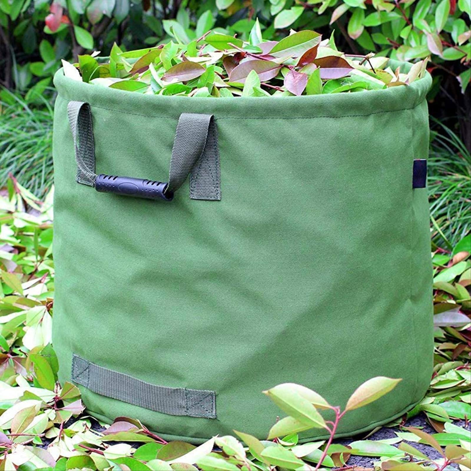 Venuy Sacchi per Rifiuti da Giardino 125l Heavy Duty con Manici, Sacco Foglia Verde con Tessuto di Tela (h45.7 Cm, D55.8 Cm)