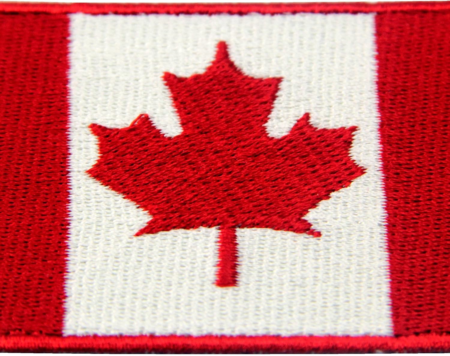 EmbTao Canada Flag Embroidered Patch Canadian Maple Leaf Iron On Sew On National Emblem