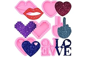 Silicone Resin Molds Set Valentine's Day Decorations - 6 Beautiful Molds