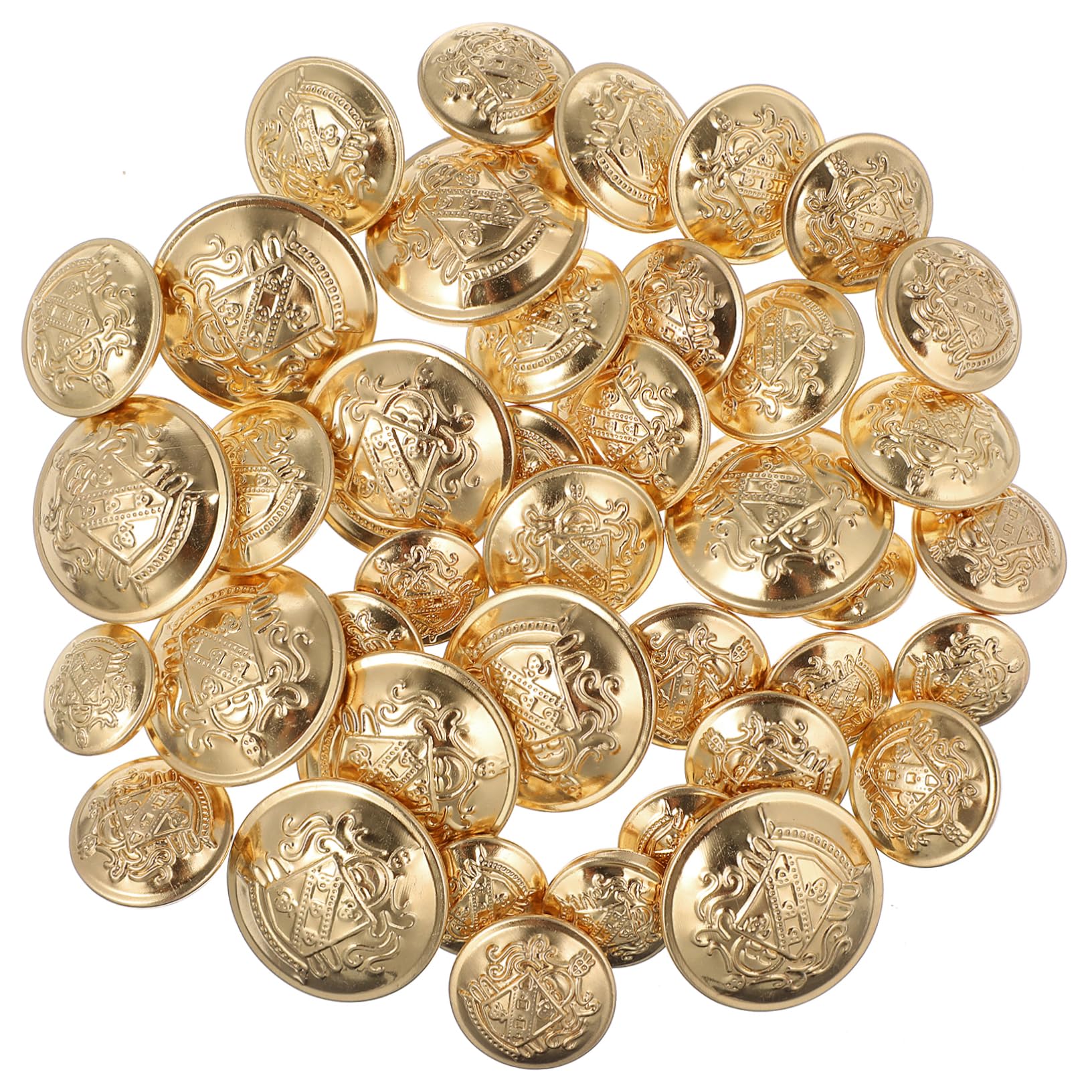 SHINEOFI 10 Set Di Bottoni in Ottone Vintage Di Varie Dimensioni Per Abbigliamento Bottoni Da Cucito in Metallo Per Blazer Cappotti Uniformi 15 Mm 18 Mm 20 Mm 25 Mm 40 Pezzi*10