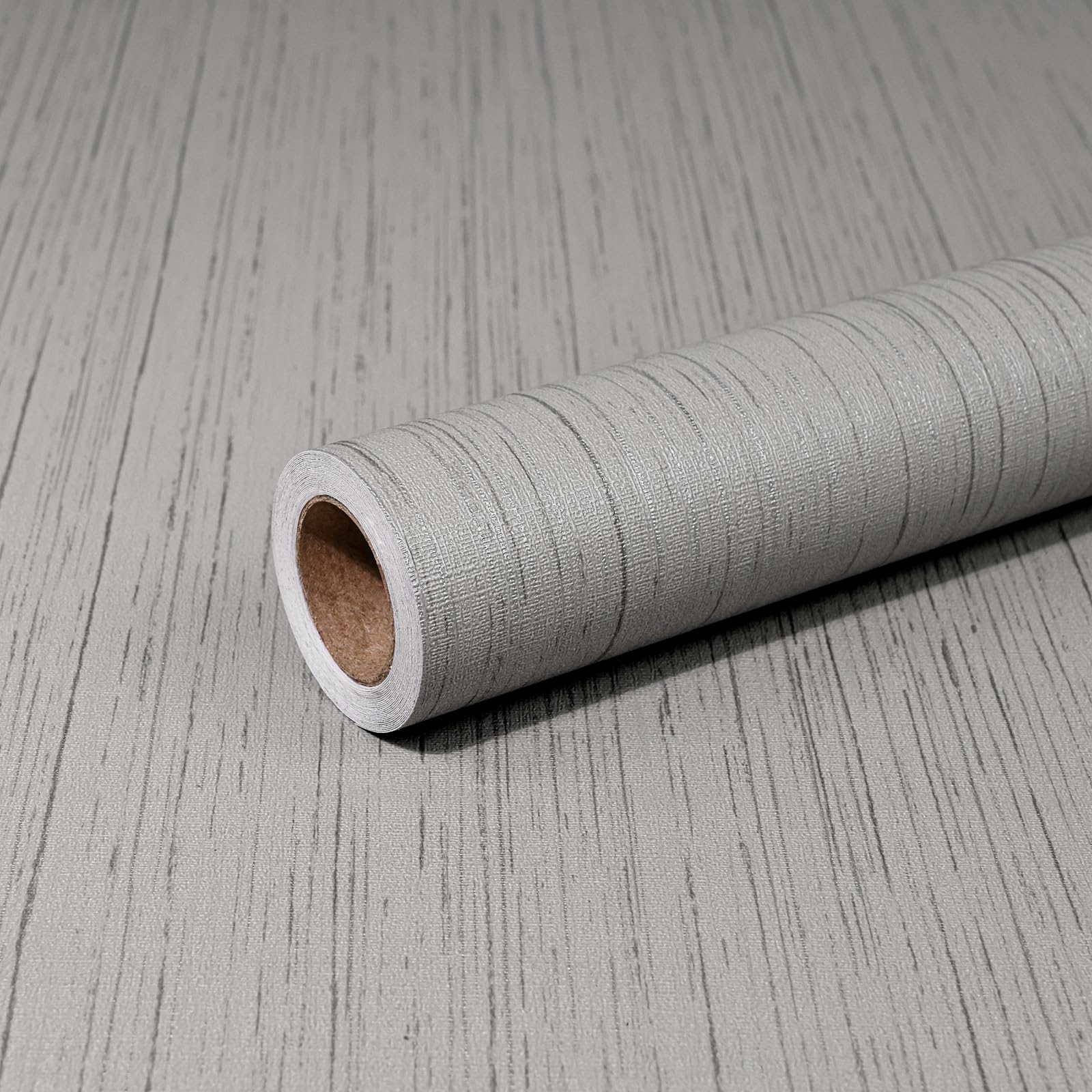 MeenJewe Grey Wallpaper 40 x 1200 cm Peel and Stick Wallpaper Self-Adhesive Contact Paper Waterproof Vinyl Removable Wall Paper for Bedroom,Cabinets,Living Room,Shelf Liner