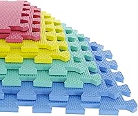 Stalwart 8-Pack Interlocking EVA Foam Mats - Non-Toxic Play Mats for Babies, Toddlers & Kids, Home Gym Exercise Flooring (Multicolor)