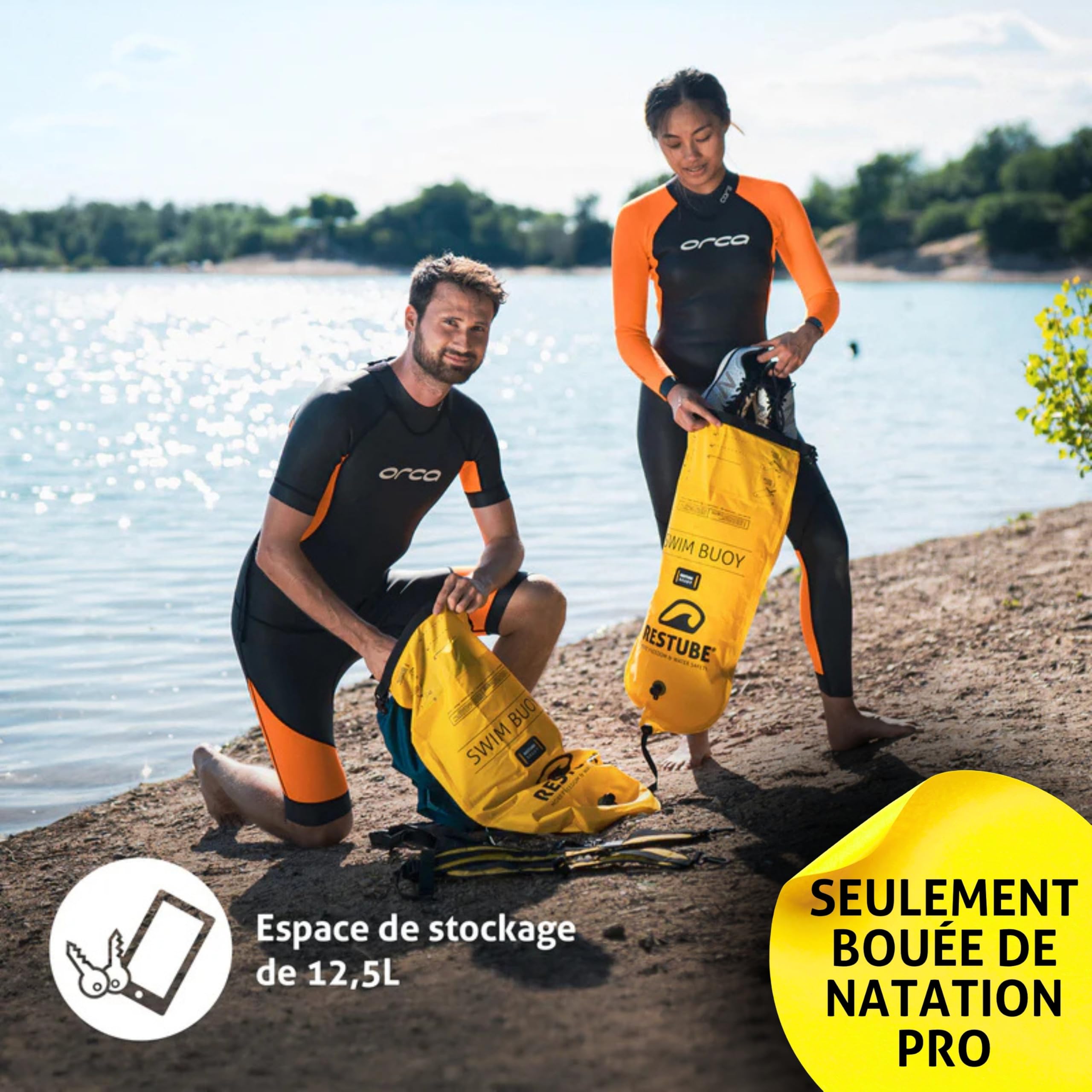 Restube Bouée Flottante, Sac de Natation Étanche sans PVC Haute Visibilité pour Les Amateurs de Natation, Triathlon et Autres Sports Nautiques