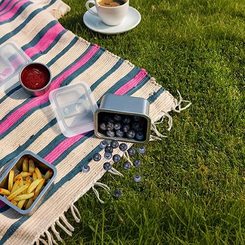 Miniatura 8 de Cajas de almacenamiento de aperitivos de acero inoxidable para niños, 3 paquetes de 12 oz a prueba de fugas aptas para microondas, pequeño