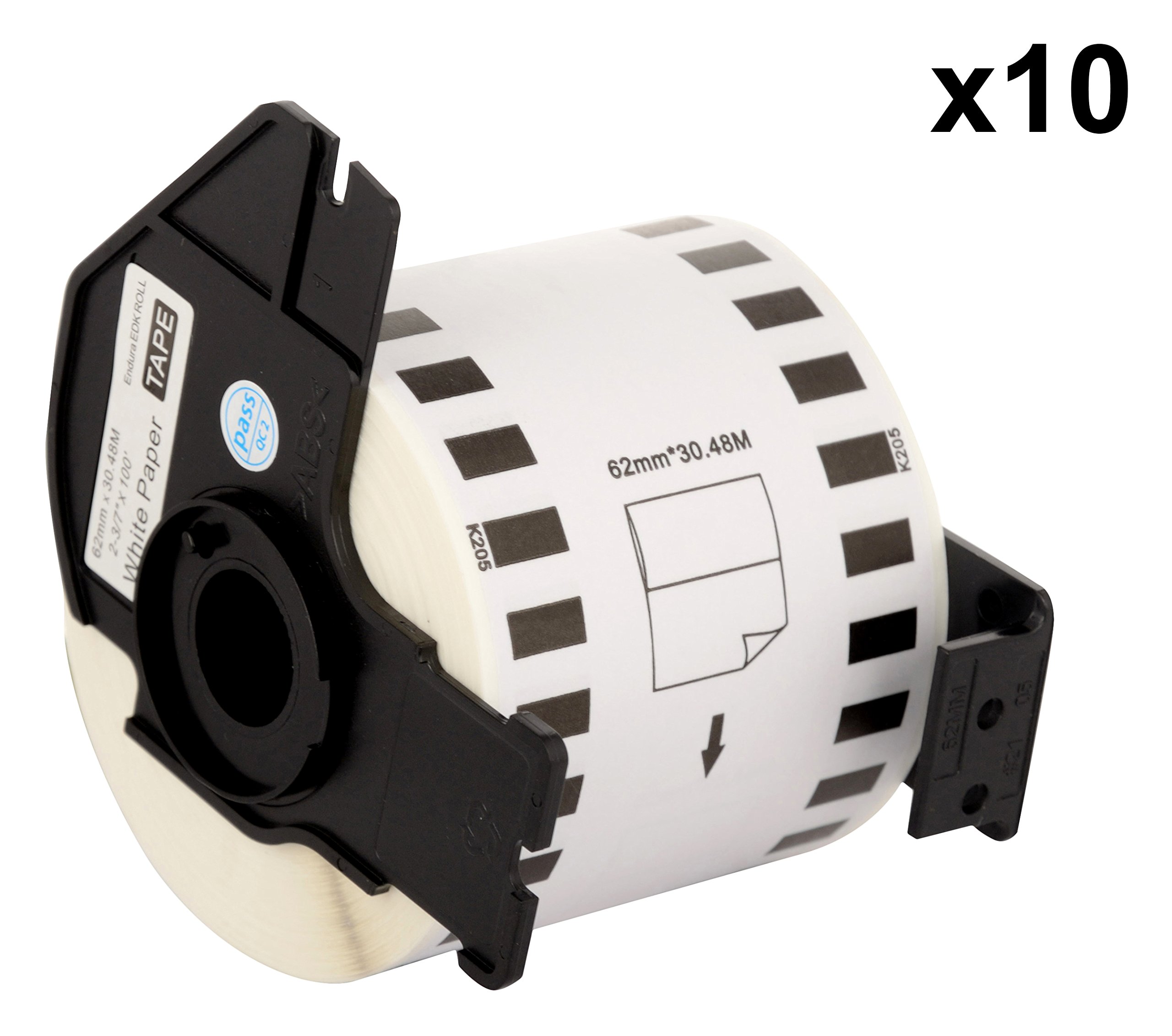 Sponsored Ad - Compatible for Brother DK 22205 Label ROLL White Continuous Length Paper Tape 62mm (Pack of 10)