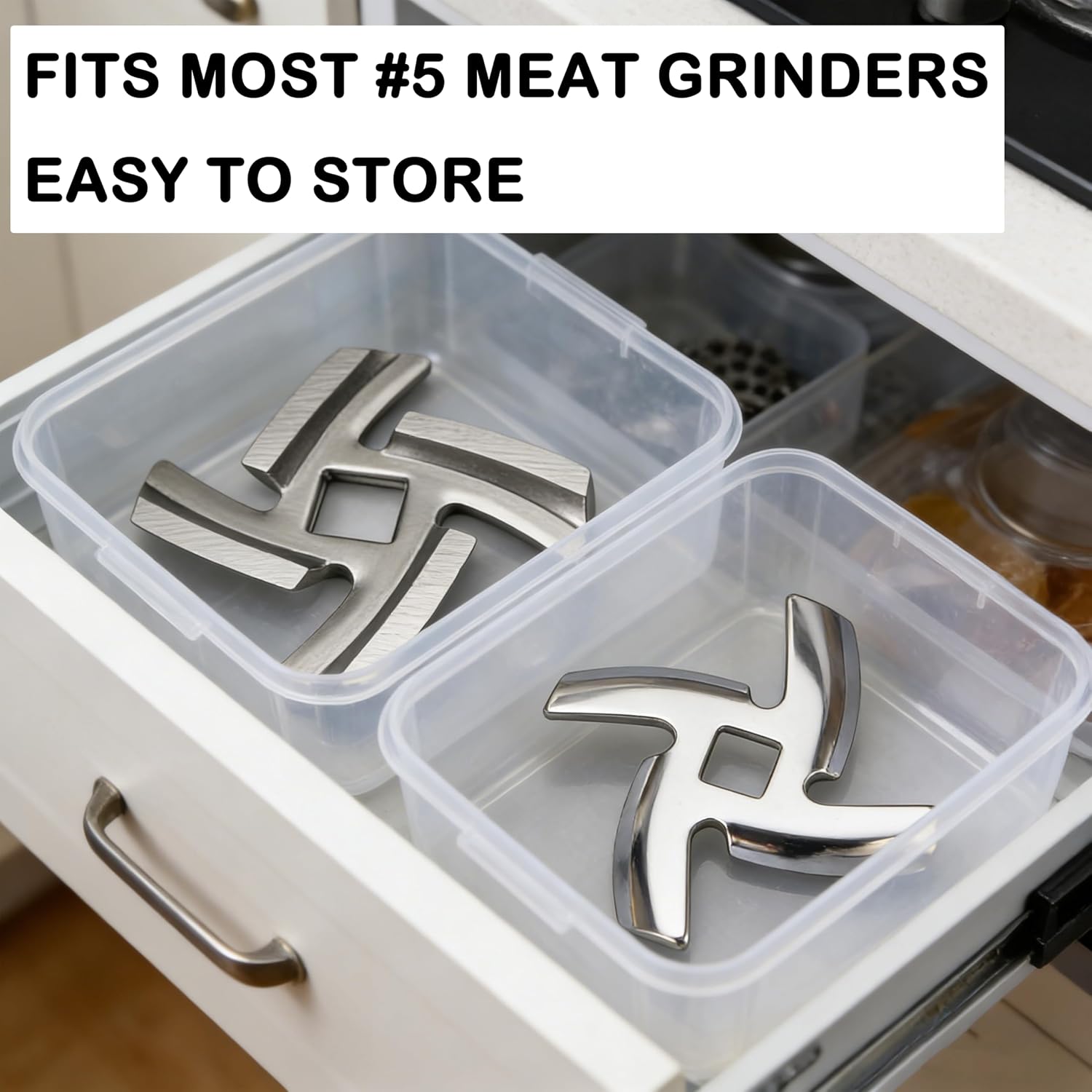 Meat Grinder Blade & Meat Grinder Parts, Stainless Steel Replacement Compatible with Stand Mixers, Essential Meat Accessories for Meat Grinder Attachment, Durable Cutter for Home Kitchen