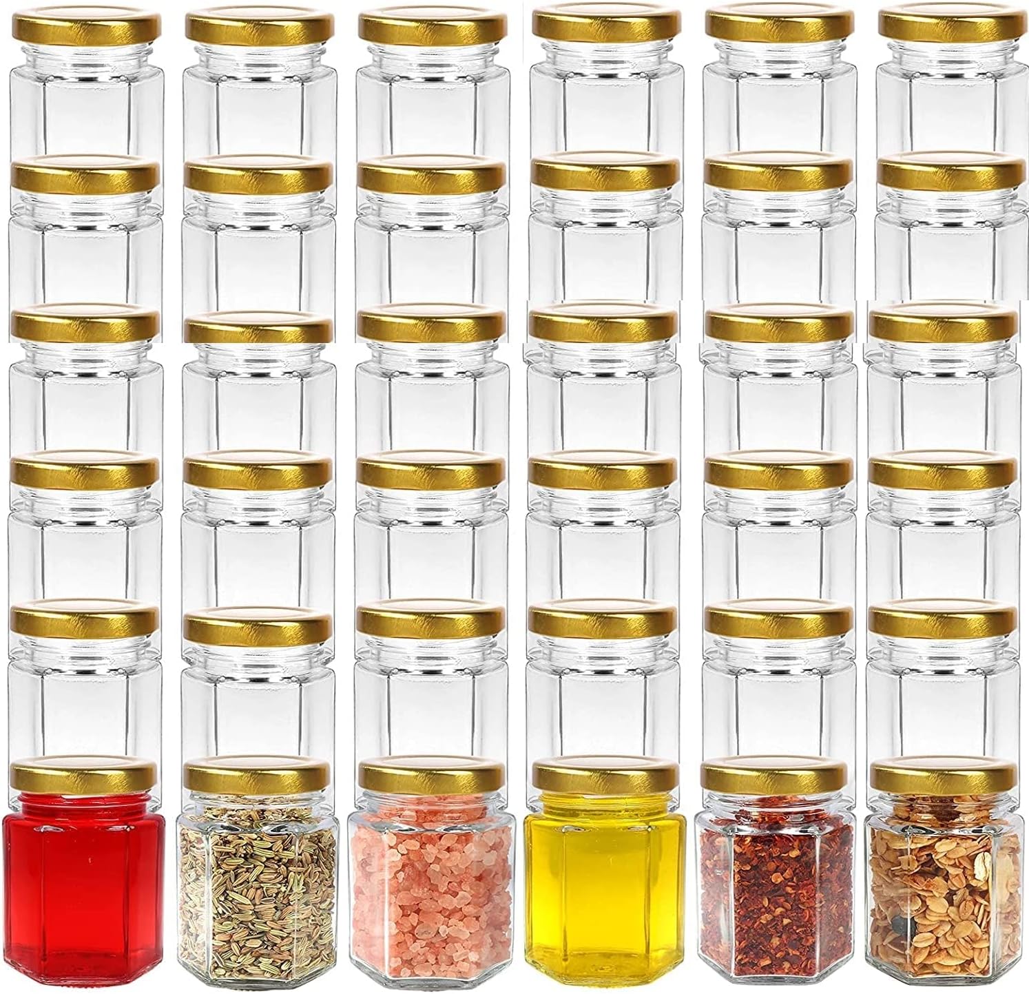 Elysianstores 100ml Mini Glass Mason Jars with Metal Airtight Lid for Jam, Jelly, Crafts, Spices, Dry Food Storage,for Baby Food (Clear, 100 ml) (12)