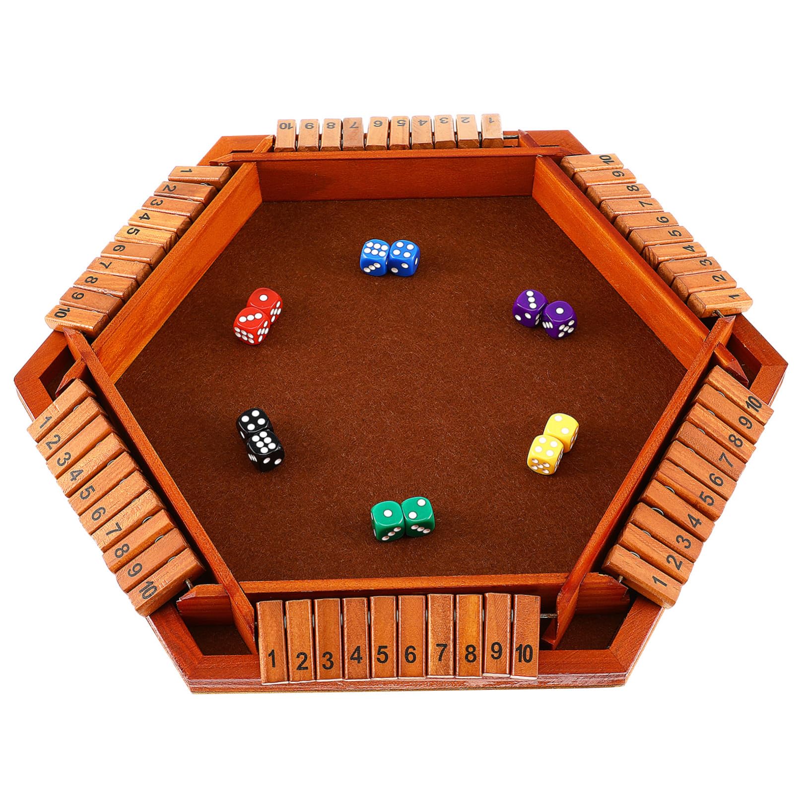 Gioco Chiudi la Scatola Gioco da Tavolo in Legno Dadi Tavola in Legno da Tavolo per Giocatori Adatto Feste in Casa e Riunioni di Famiglia