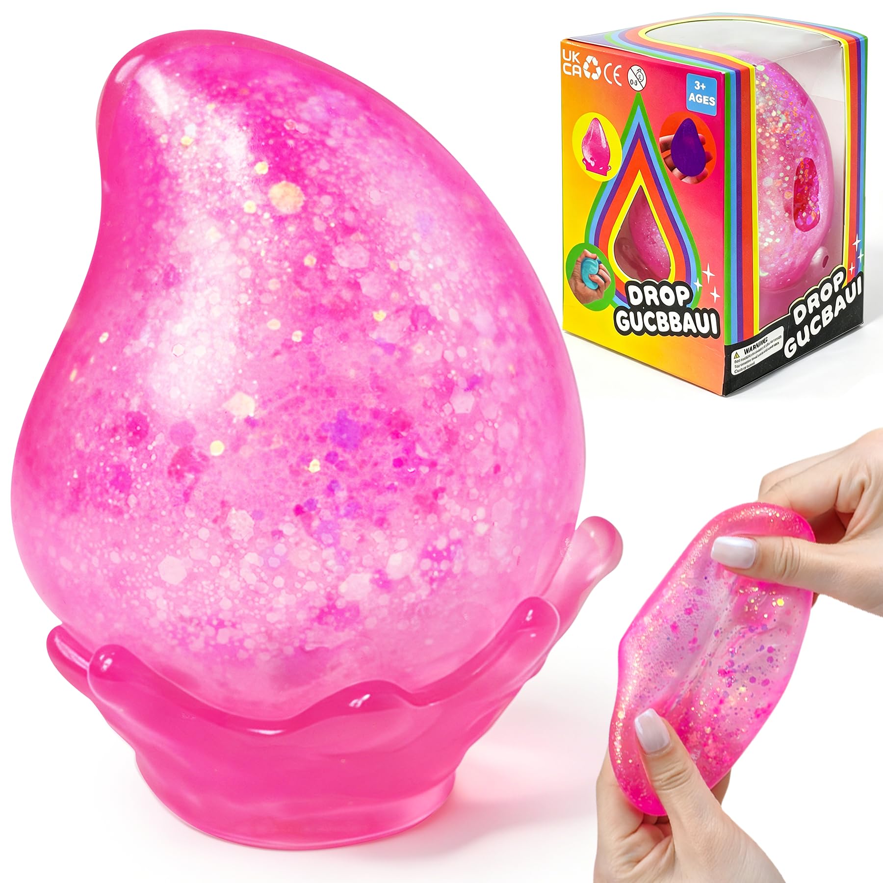 Photo 1 of Water Drop Squishy Ball, Ice Squishys Stress Cube, Sensory Slow Rise Squeeze Ball for Anxiety Stress Relief, Sensory Ball Toy for Kids Adults, Squishy Toys for Party Favors Gifts, Desk Toy and Prize
