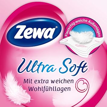 Zewa Ultra Soft Toilet Paper, Extra Soft Toilet Paper, 4-Ply with Reliable Comfort Layer Quality, 1 x Storage Pack of 48 Rolls, 16 Count (Pack of 3)