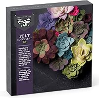 CraftCrush Felt Succulents Craft Kit - DIY 18 Succulents Display for Home Decor - Easy Fun Kit Ages 13+
