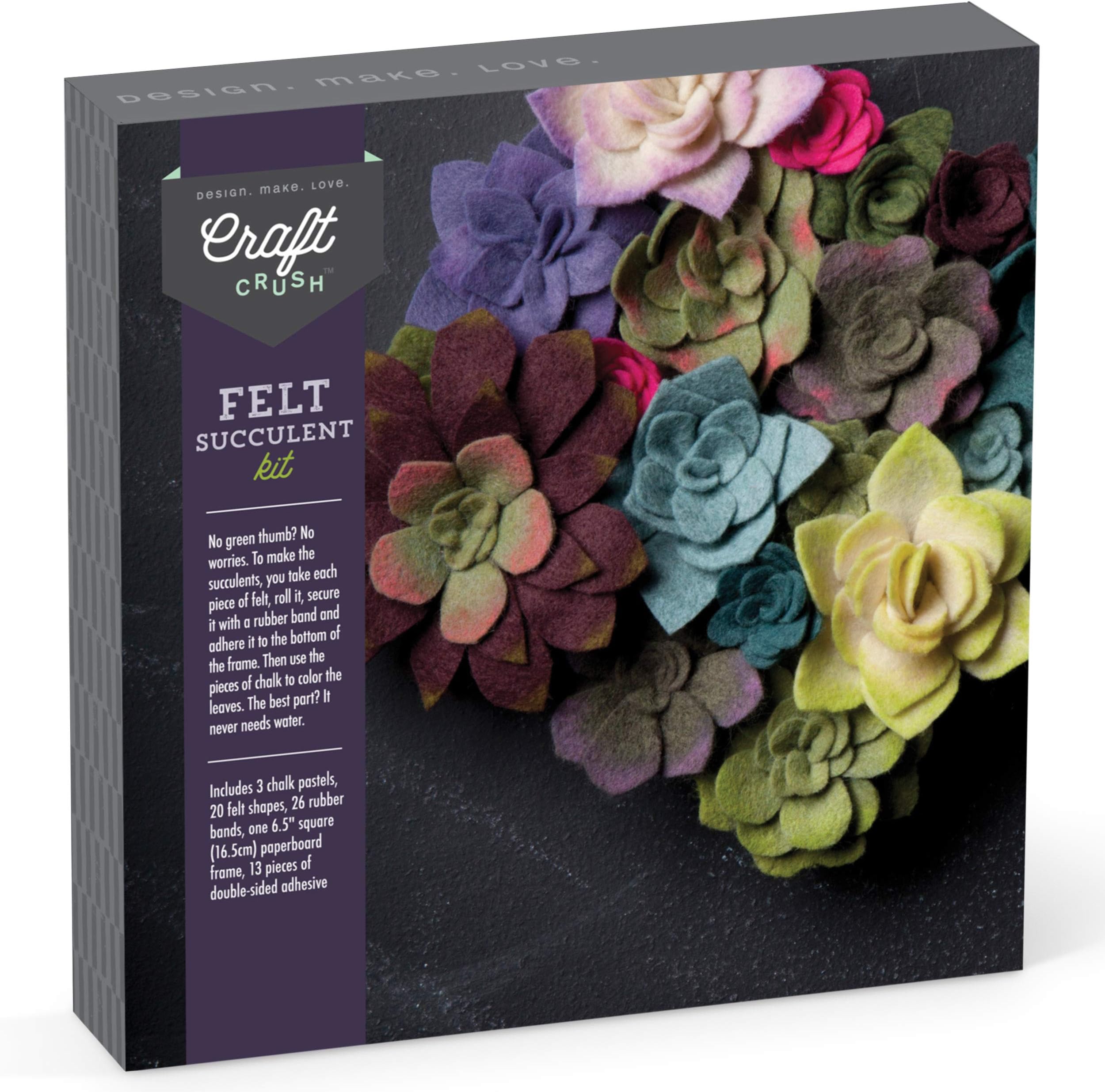 Craft Crush Felt Succulents Kit, Rubber, Multicolor