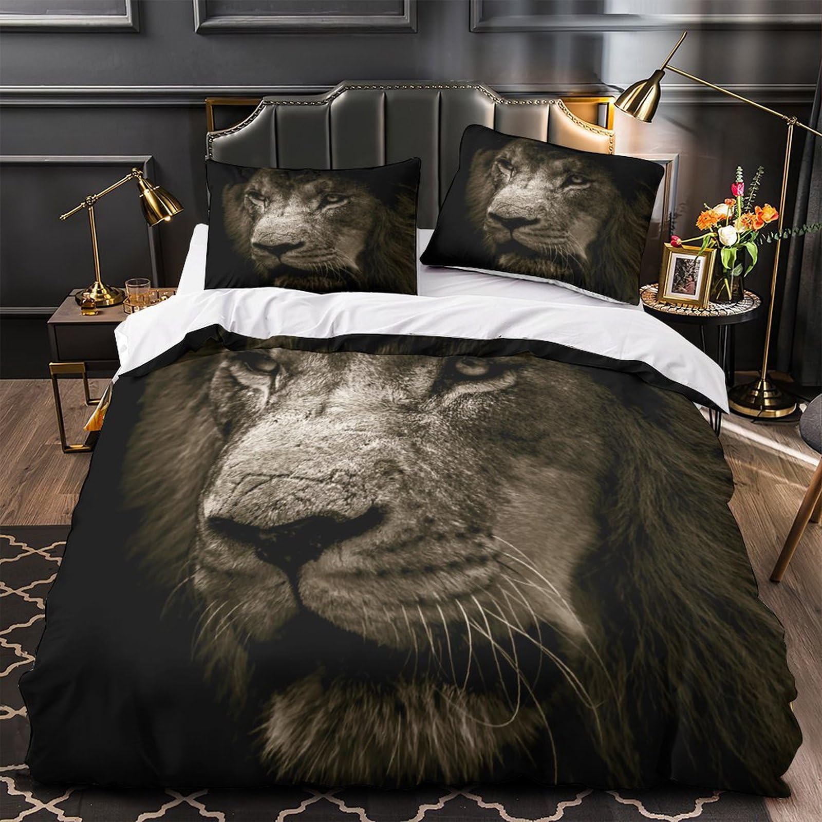 Housse de Couette Lion Hypoallergénique Confort Doux