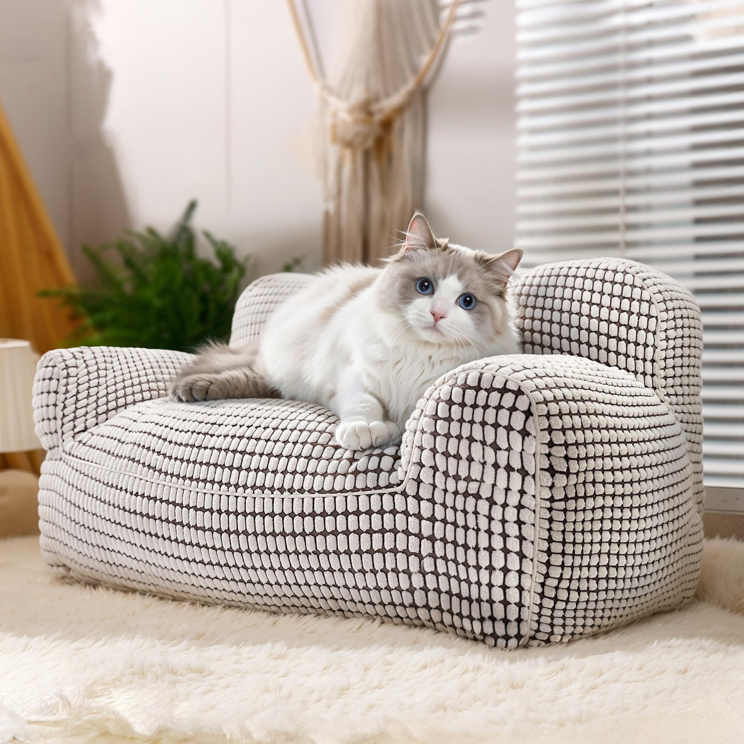 VERCART Canapé moderne pour chat - Lit moelleux pour grands chats - Lit moelleux - Lit pour chat - Lit pour chat - Lit pour chat - Lavable - Meuble pour chat