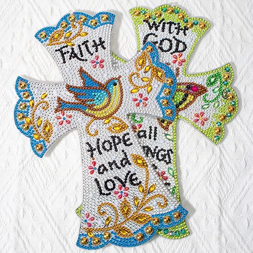 Miniatura 4 de Paquete de 2 kits de pintura de diamantes cruzados 5D DIY pintura de diamante Cruz de forma especial kit de arte de diamante mariposa pájaro