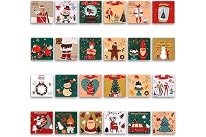 24pcs Mini Christmas Greeting Cards: Holiday Cheer in a Pocket-Sized Package