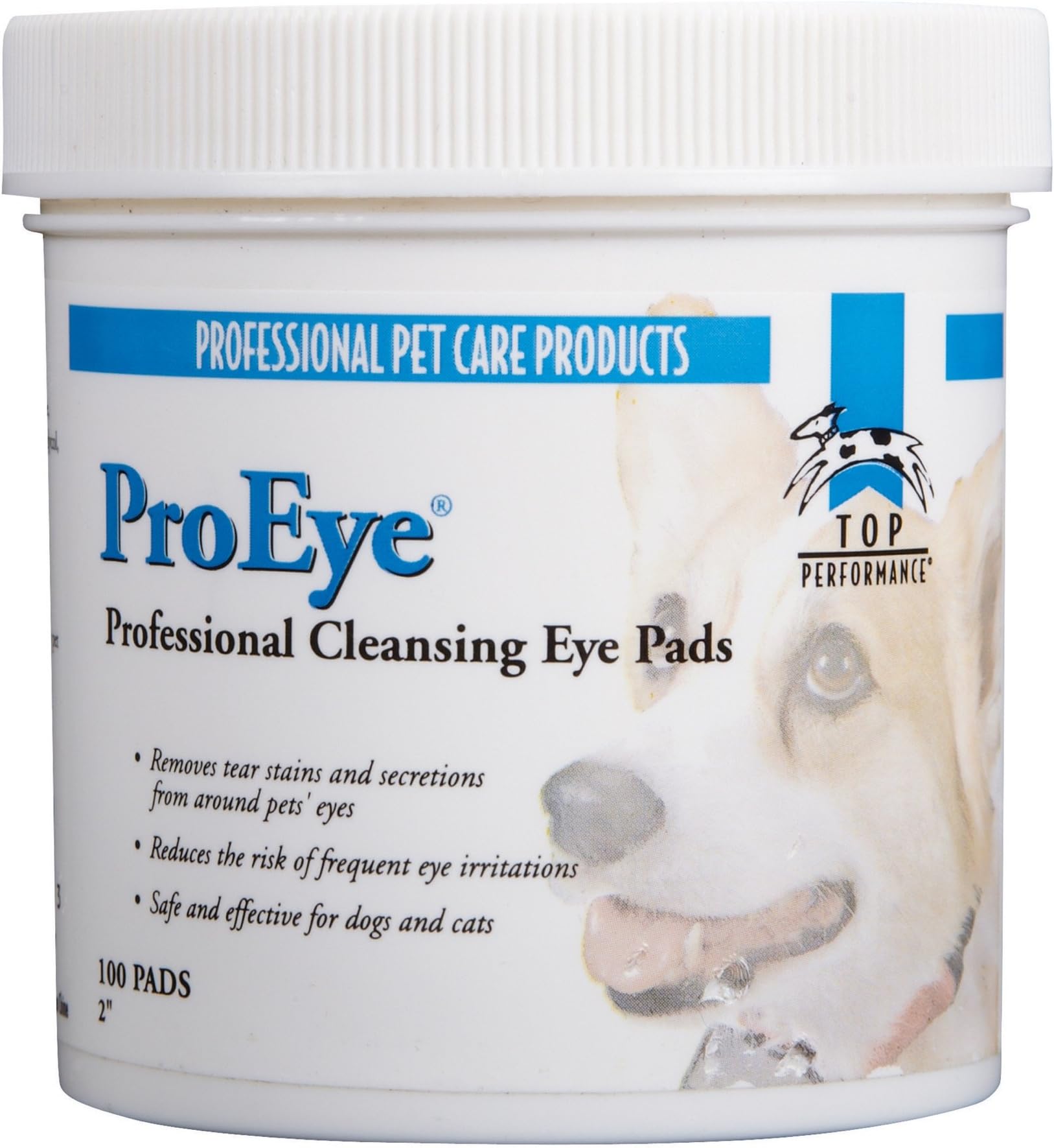 Top Performance ProEye Cleansing Pads — Safe and Effective Pads for Cleaning Around Pets' Eyes, 100-Pack