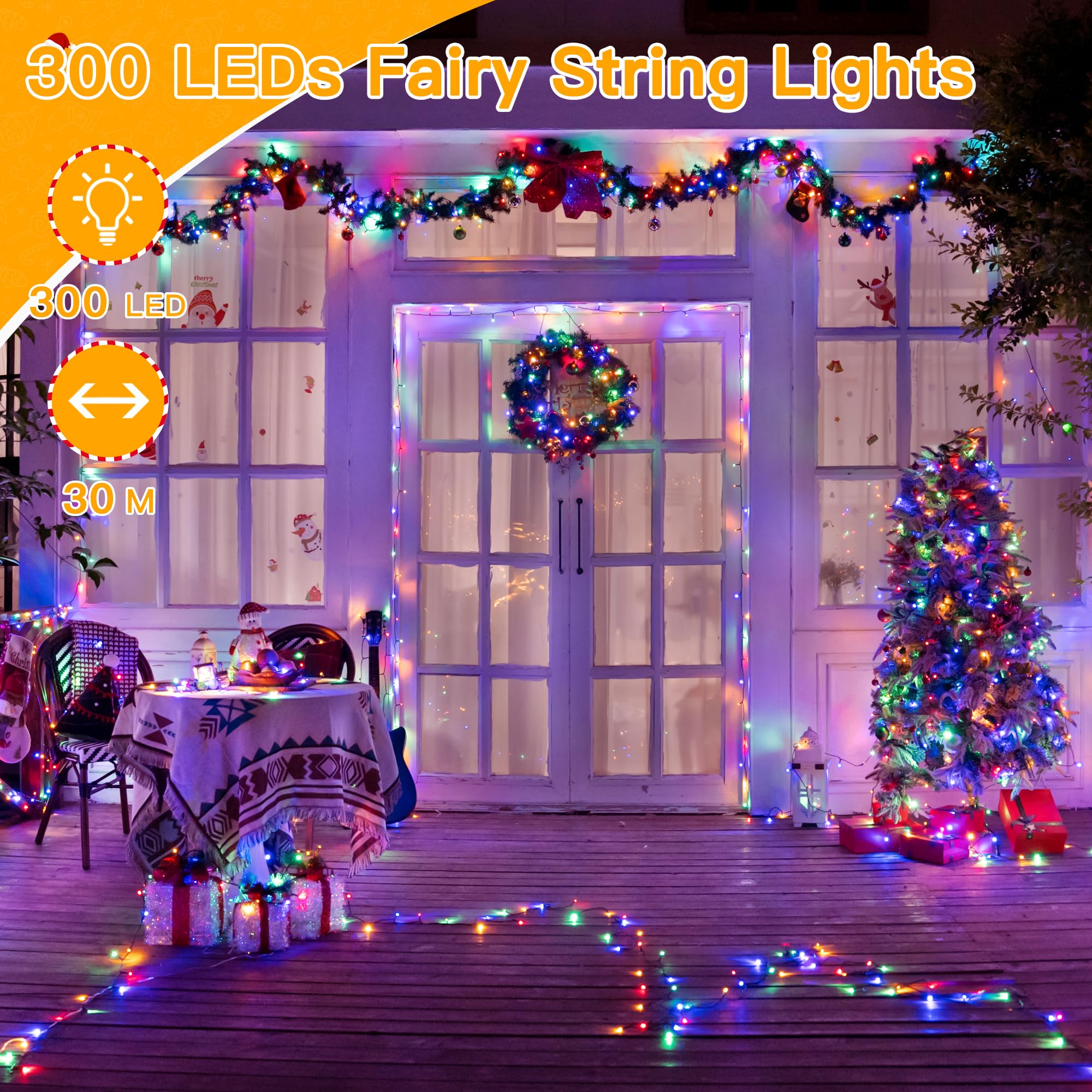 Hopexy Fairy Lights Outdoor, 30m 300 LEDs Waterproof Fairy Lights Plug in - Image 2