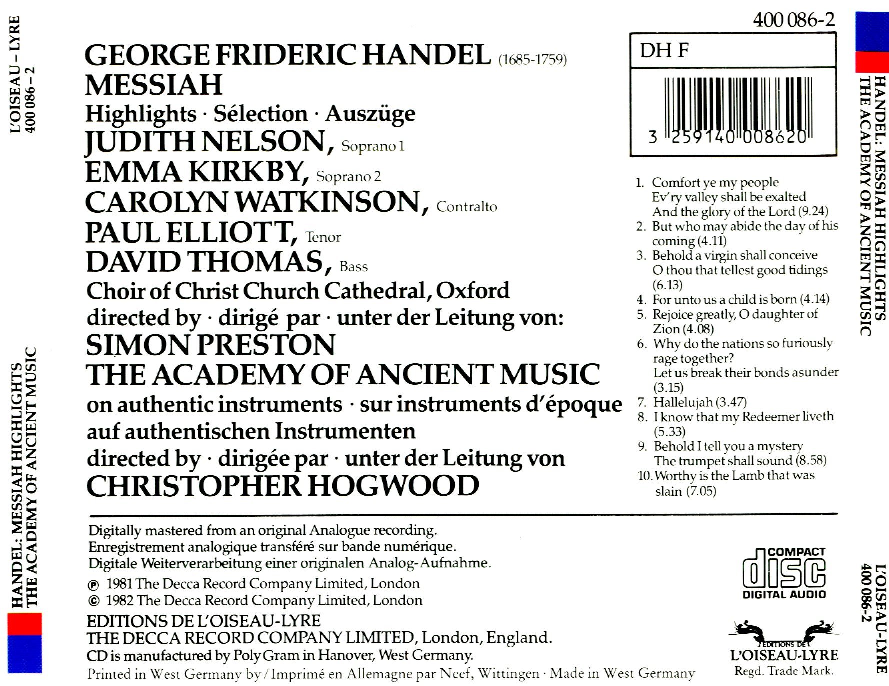 その他 Handel&#39;s Messiah: Sacred Oratorio [DVD] [Import] bme6fzu Handel: Messiah - Erato: 5419774160 - 2 CDs + DVD Video or