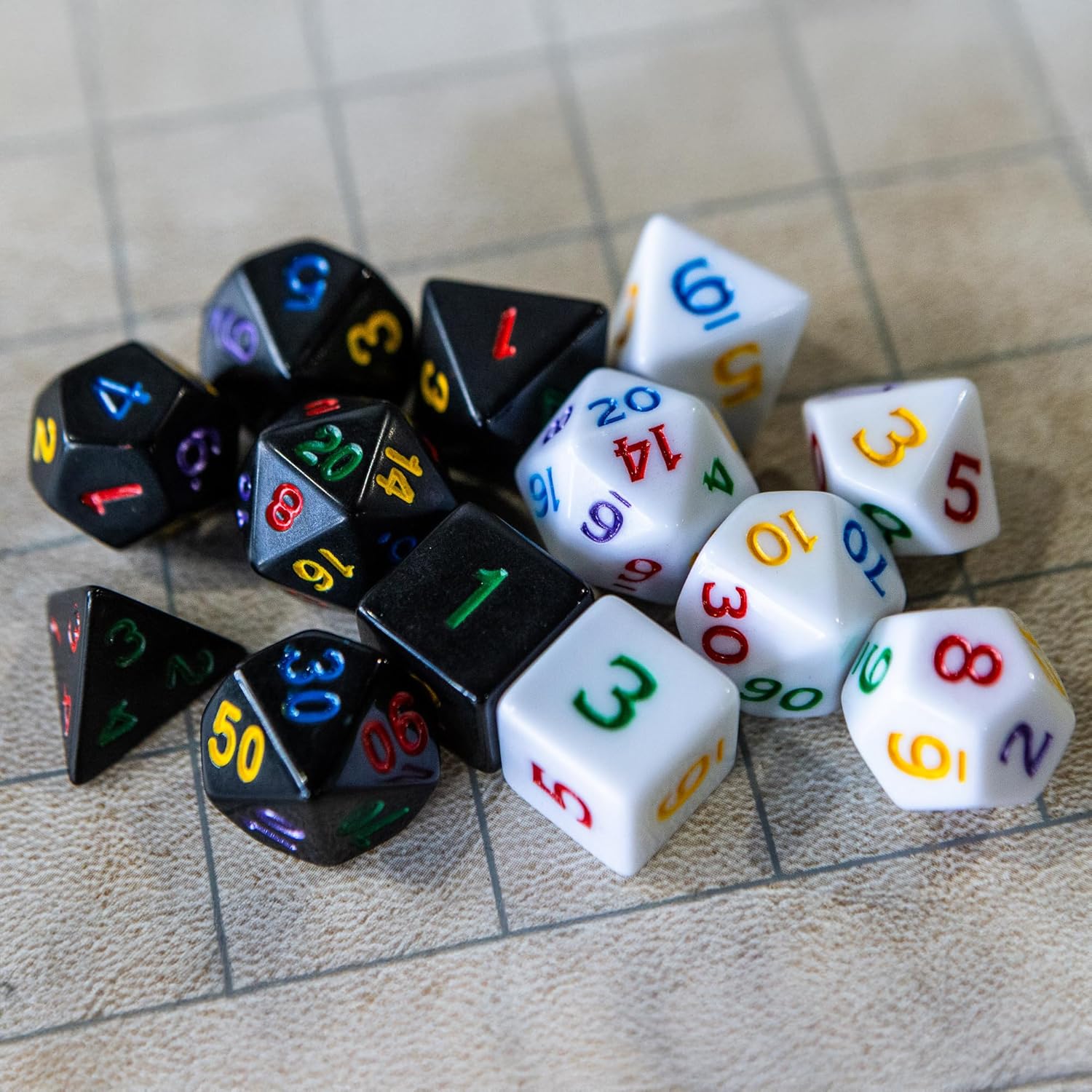 1985 Games Mystery Dice, Set of 7 Polyhedral Dice, Wide Range of Patterns, Gaming Dice, Suitable for Role Playing, Table Games (Pack of 6)