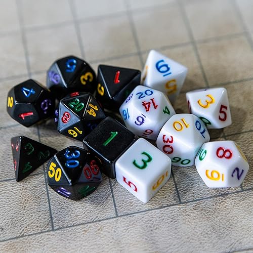 Miniatura 5 de 1985 Games Mystery Dice Juego de 7 dados poliédricos, amplia gama de patrones, dados de juego, adecuados para juegos de rol y juegos de mesa Dados