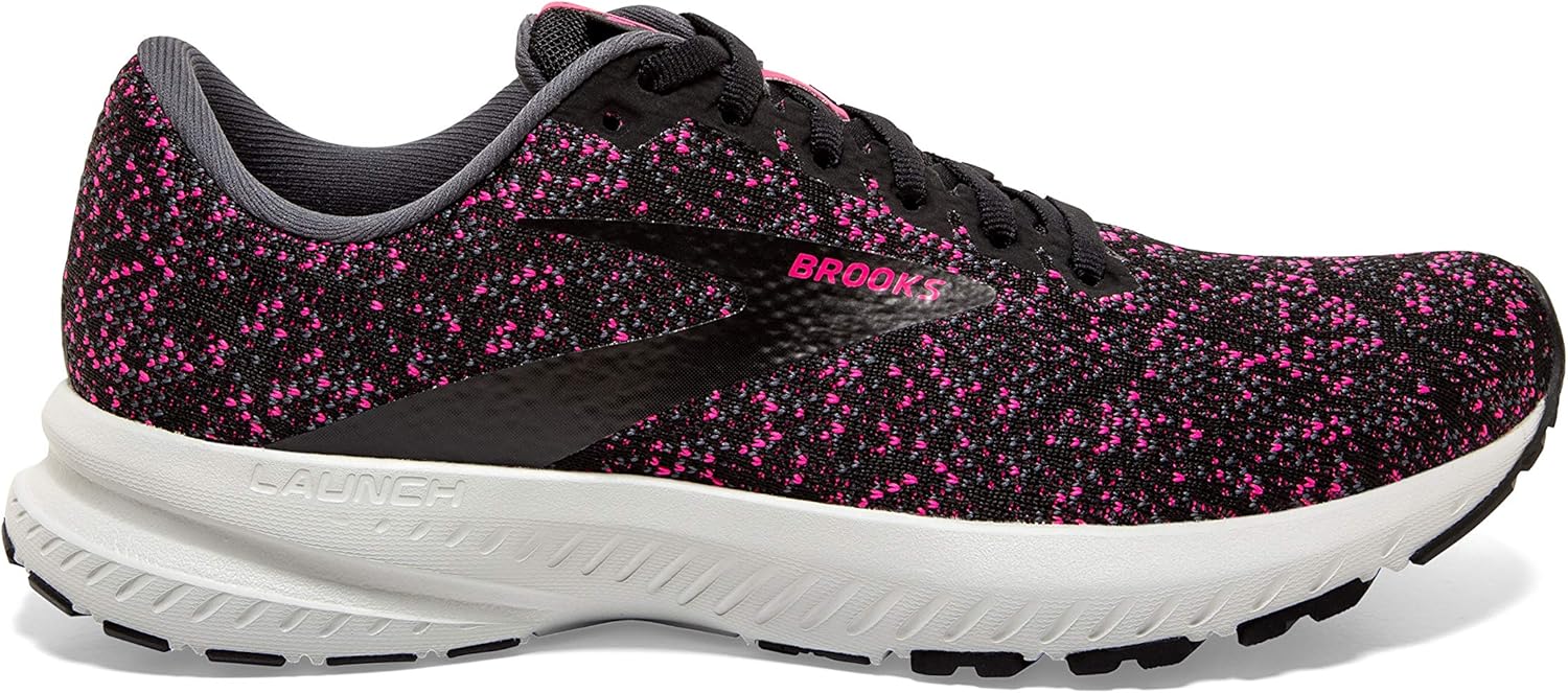 Brooks Womens Launch 7 Running Shoe 6 Black/Ebony/Beetroot