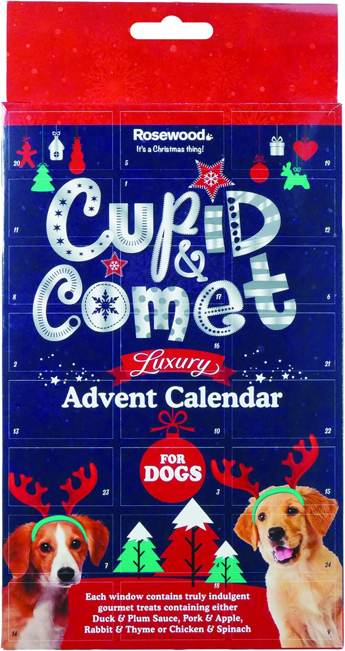 Cupid and Comet Luxury Advent Calendar for Dogs, 120 g