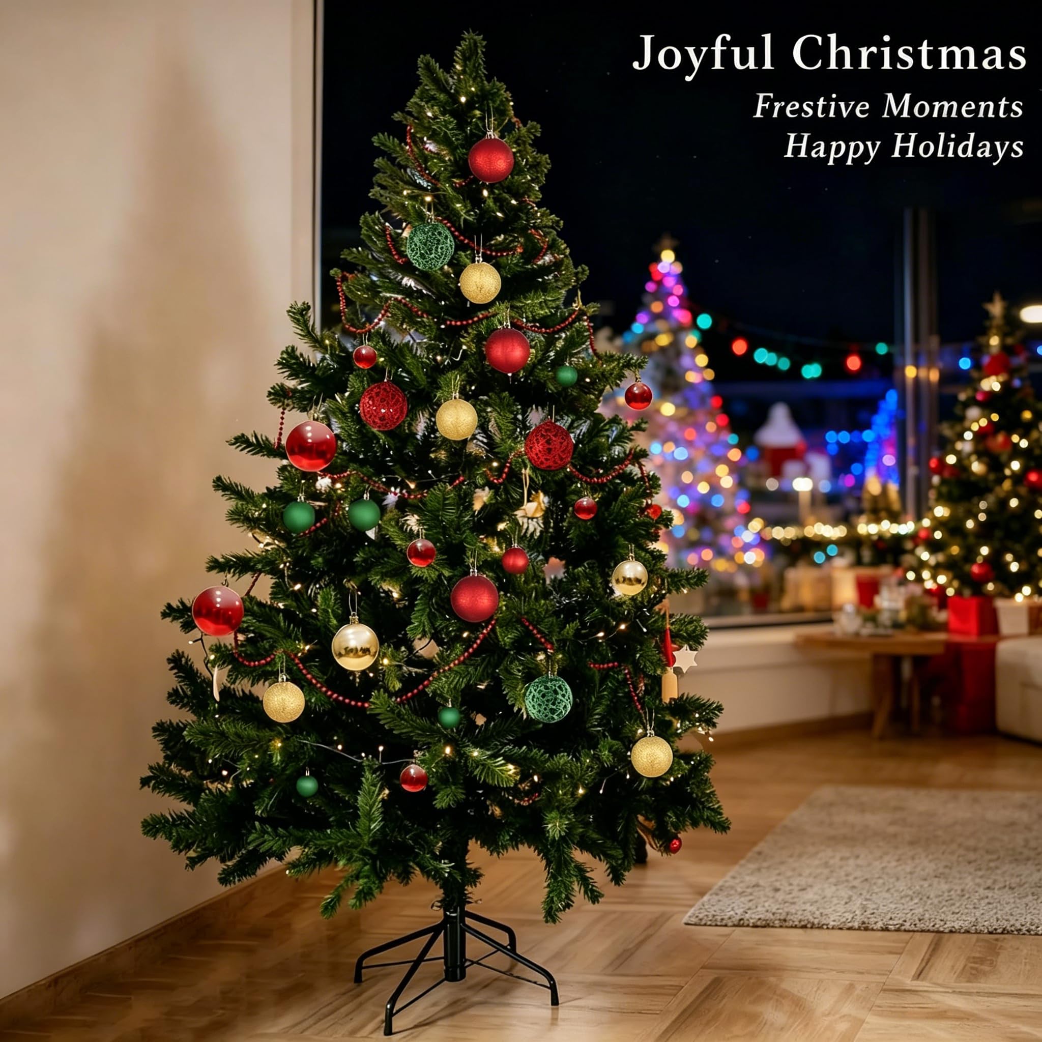 GOODLYGHTS Juego de 100 Bolas de Navidad para árbol de Navidad, inastillables, con Paquete de Regalo Reutilizable para decoración de árbol de Navidad