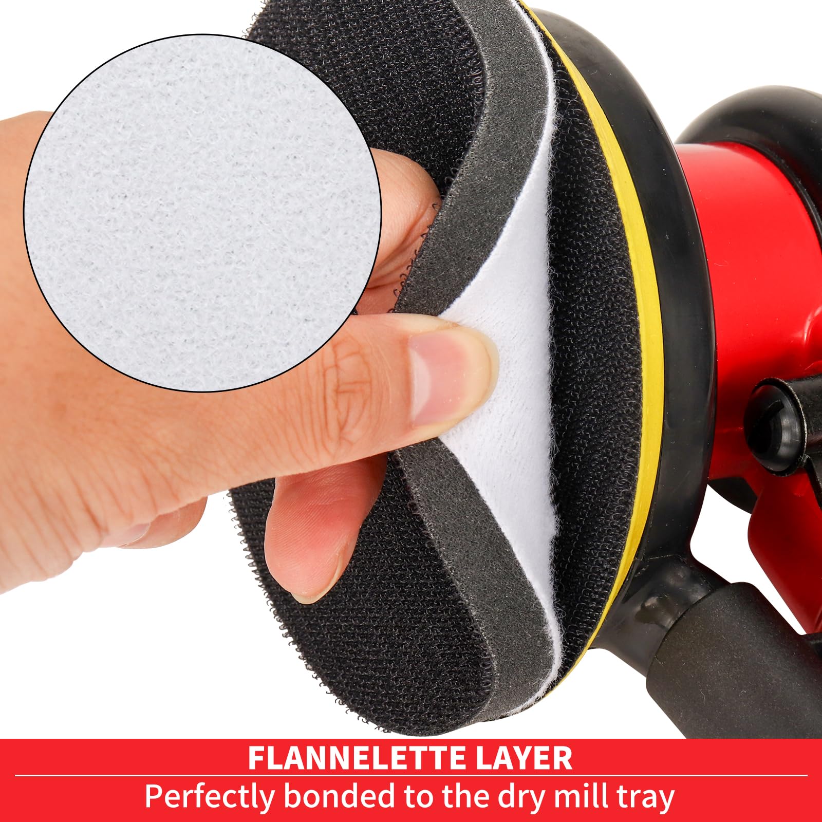 SI FANG 5PCS 5 Inch Soft Foam Interface Pad Hoop and Loop Cushion Sponge Orbital Sander Backing Pads