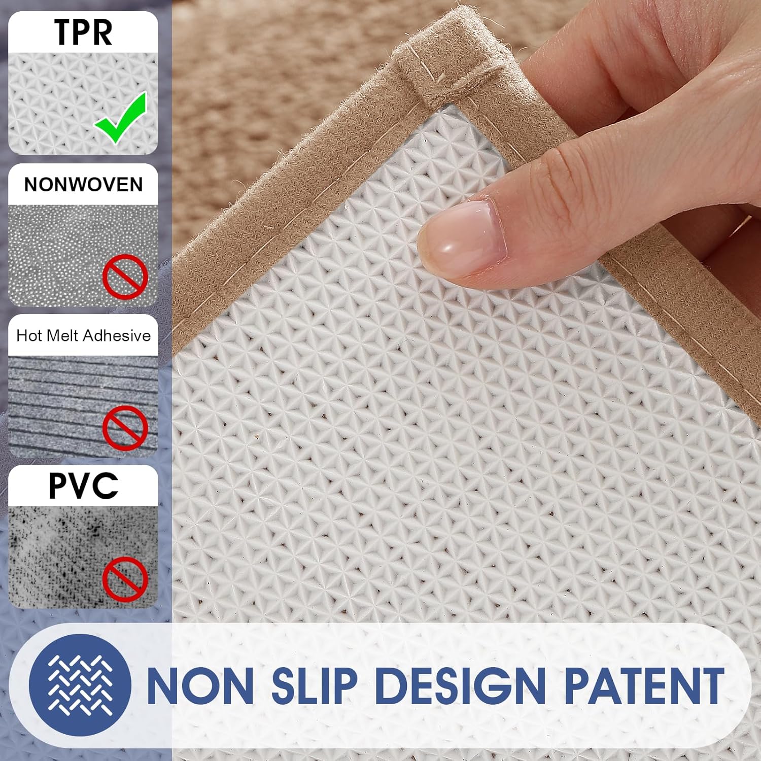 IM HOME Toilet Rugs, Ultra Soft Thick Plush Fluffy Microfiber Absorbent Contour Bathroom Rugs for Toilet, Non-Slip Backing, Machine Washable Bath Mats for Bathroom Floor, Tub and Shower, Brown