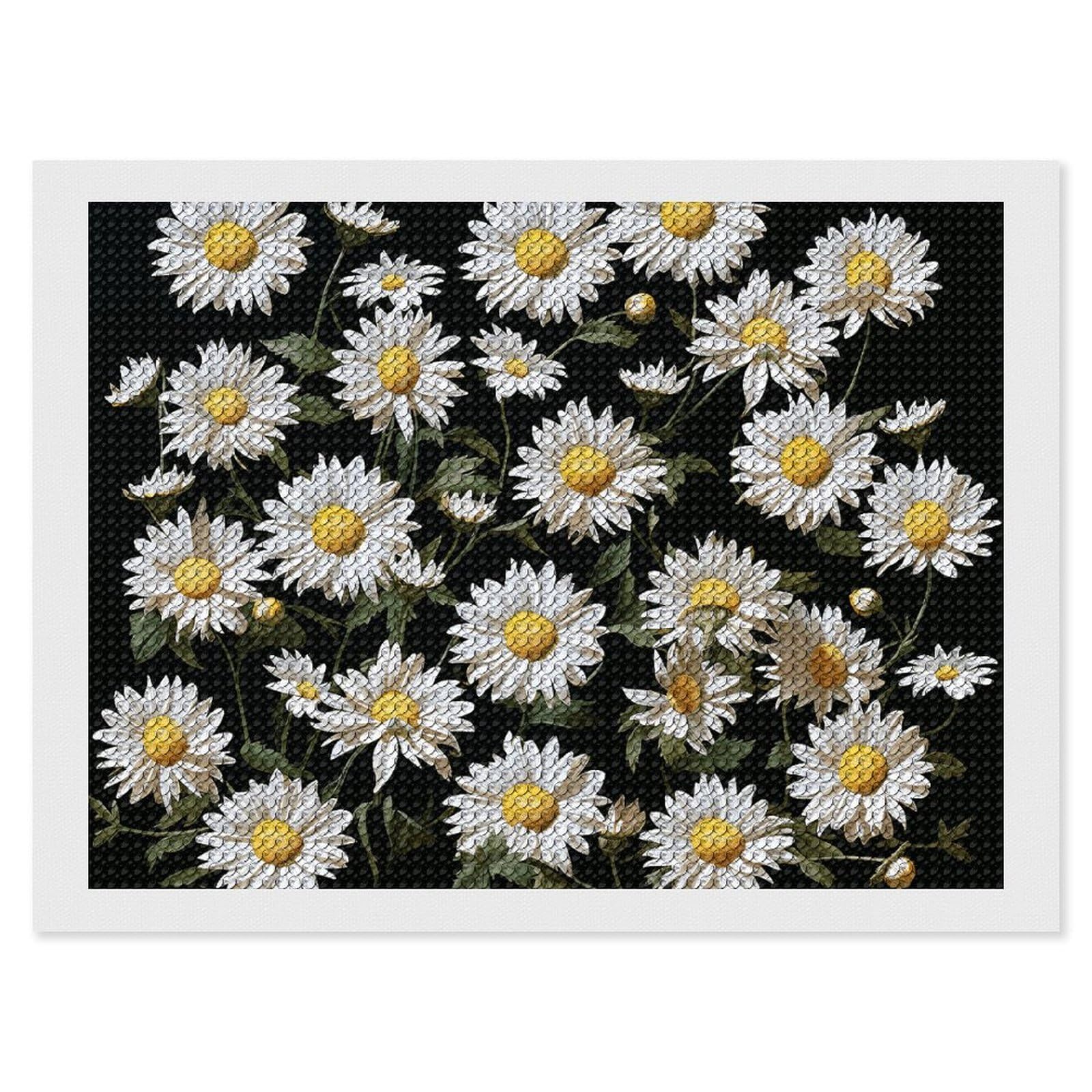 NONHAI Diamond Painting Kits for Adults - DIY Diamond Art Kits for Beginners - Full 5D Paint Drill Diamond Dots Paintings- Daisy Diamonds Pictures Gem Art and Craft Wall Decor 12"x16"