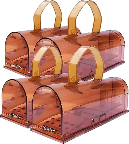 Miniatura 2 de Trampas para ratones de color marrón humano para interiores para el hogar, trampa para ratones vivos que no matan, atrapa y libera, trampas para
