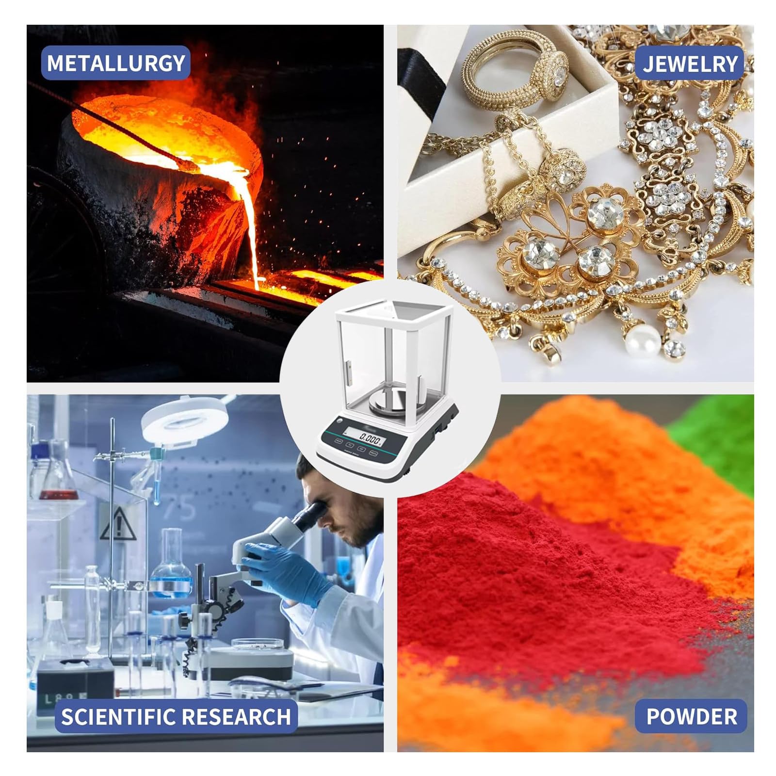 Waga laboratoryjna, waga 200G / 300G / 500G, waga analityczna laboratoryjna o dokładności 0,001G, waga jubilerska, interfejs Rs232, cyfrowa waga laboratoryjna