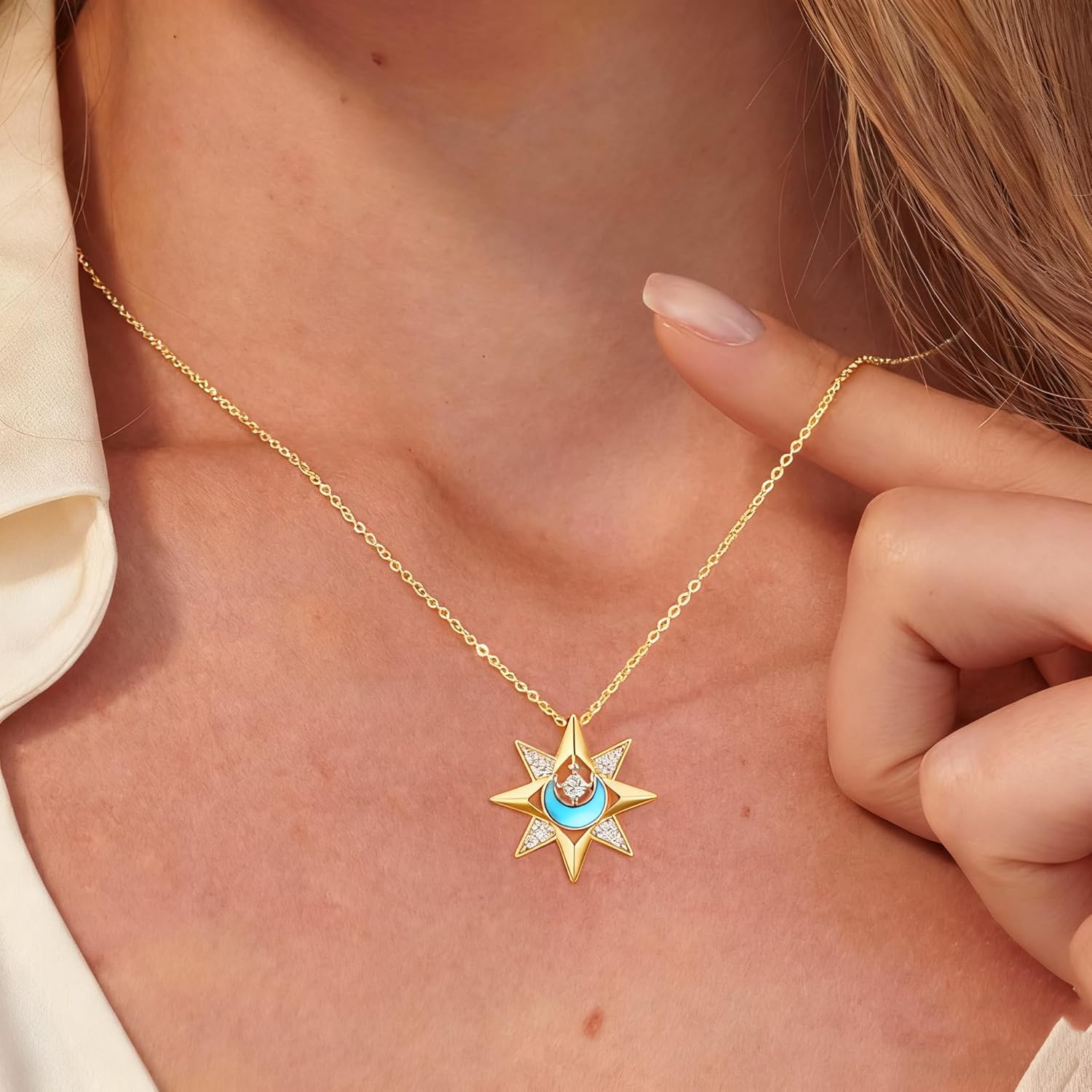 925 Sterling Silver Moonstone Necklace for Women Danity June Birthstone Pendant Necklace Anniversary Birthday Jewelry Gift for Women Wife Friend - Image 4