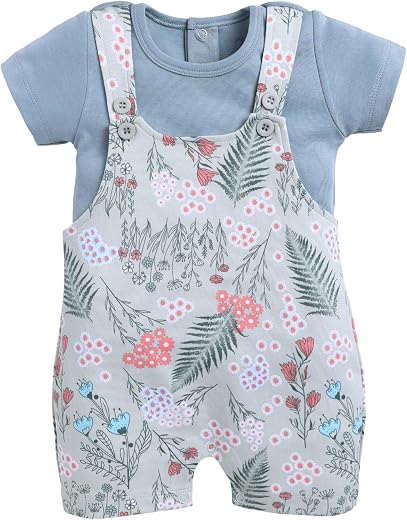 BABY GO 100% Cotton Full Sleeves Dungaree/Overall for Baby Boys and Girls