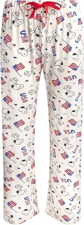 COCO BRANDS Peanuts Snoopy Womens Pajama Pants - Cozy Soft Knit Stretch PJ Pants Sleepwear for Women Comfy Fun Pajamas