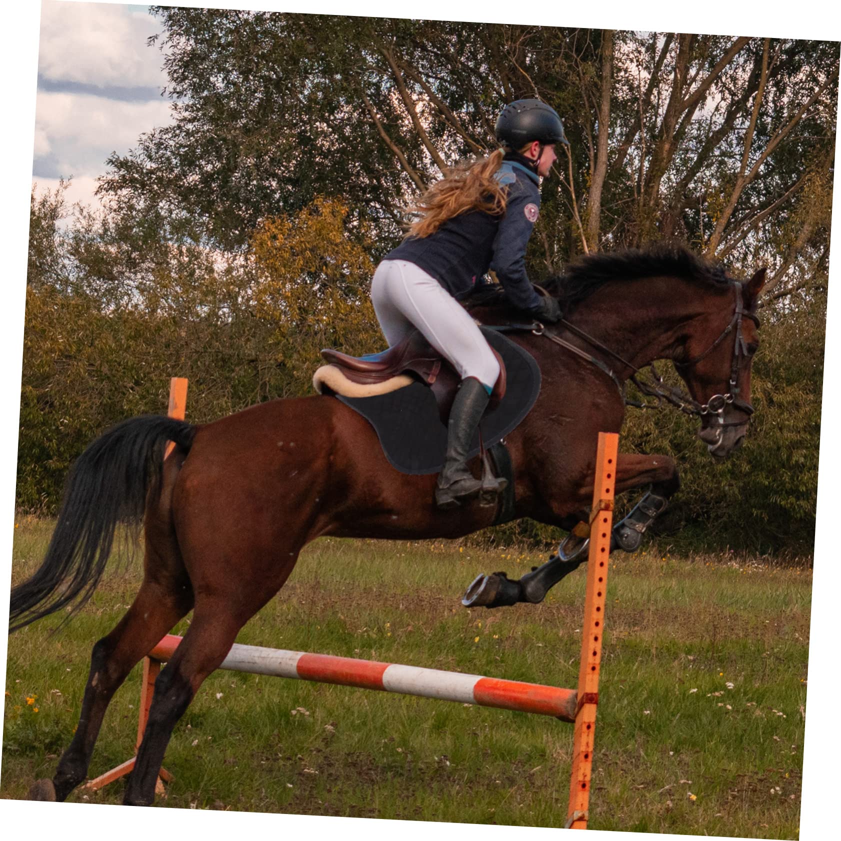 Yardwe Manta para Silla de Montar de Caballo Reutilizable y Cómoda con Acolchado Eva y Algodón, Adecuado para Paseos a Caballo