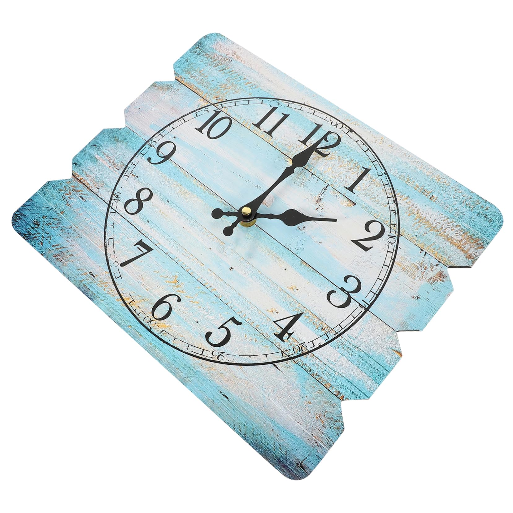 Horloge murale design rectangulaire en bois noble avec chiffres larges