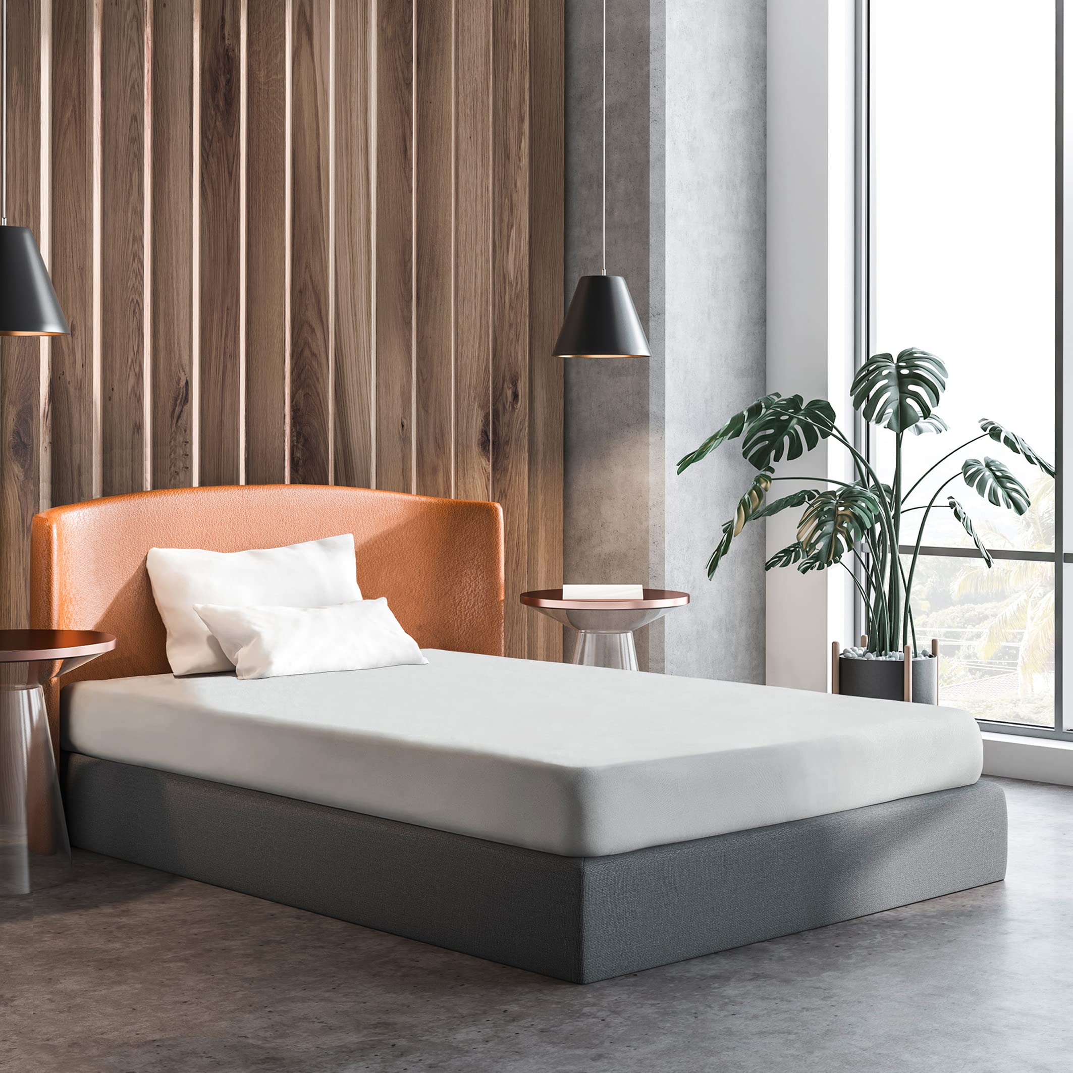 Amago Lenzuolo con Angoli 120 x 200 cm, Per Letti Boxspring e Letti ad Acqua, Angoli 50 cm, 100% Cotone, Bianco