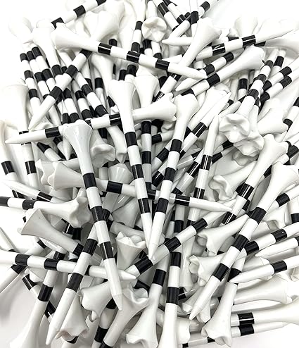 Review Pride Golf Tees 3 1/4inch Plastic Tee – White with Black Stripe – 100 Tees in Bulk, 3 1/4inch Inch