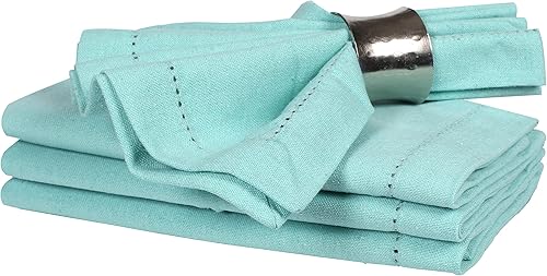 Miniatura 60 de Servilletas de lino y algodón de 18 x 18 pulgadas natural con vainica, servilletas de boda, servilletas de cóctel, servilletas de tela, servilletas