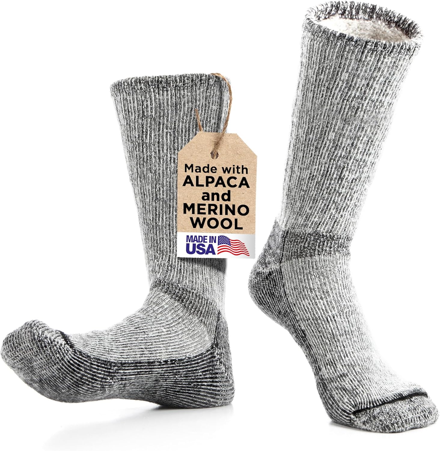 Desert Breeze Distributing Wildside Wool - The Mountaineer Alpaca and Merino Wool Boot Socks for Men and Women - Sizes S-XL