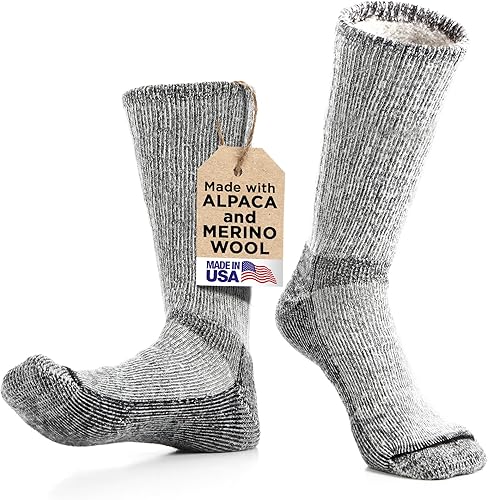 Desert Breeze Distributing Wildside Wool - Calcetines para botas de alpaca y lana merino Mountaineer para hombre y mujer, tallas S-XL
