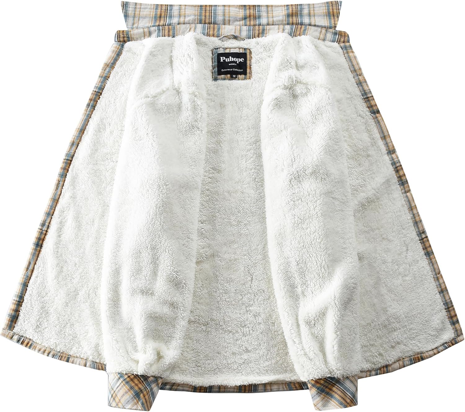 Womens Sherpa Fleece Lined Flannel Jacket Button Down Plaid Lightweight Flannel Shirt Jacket Women - Image 4