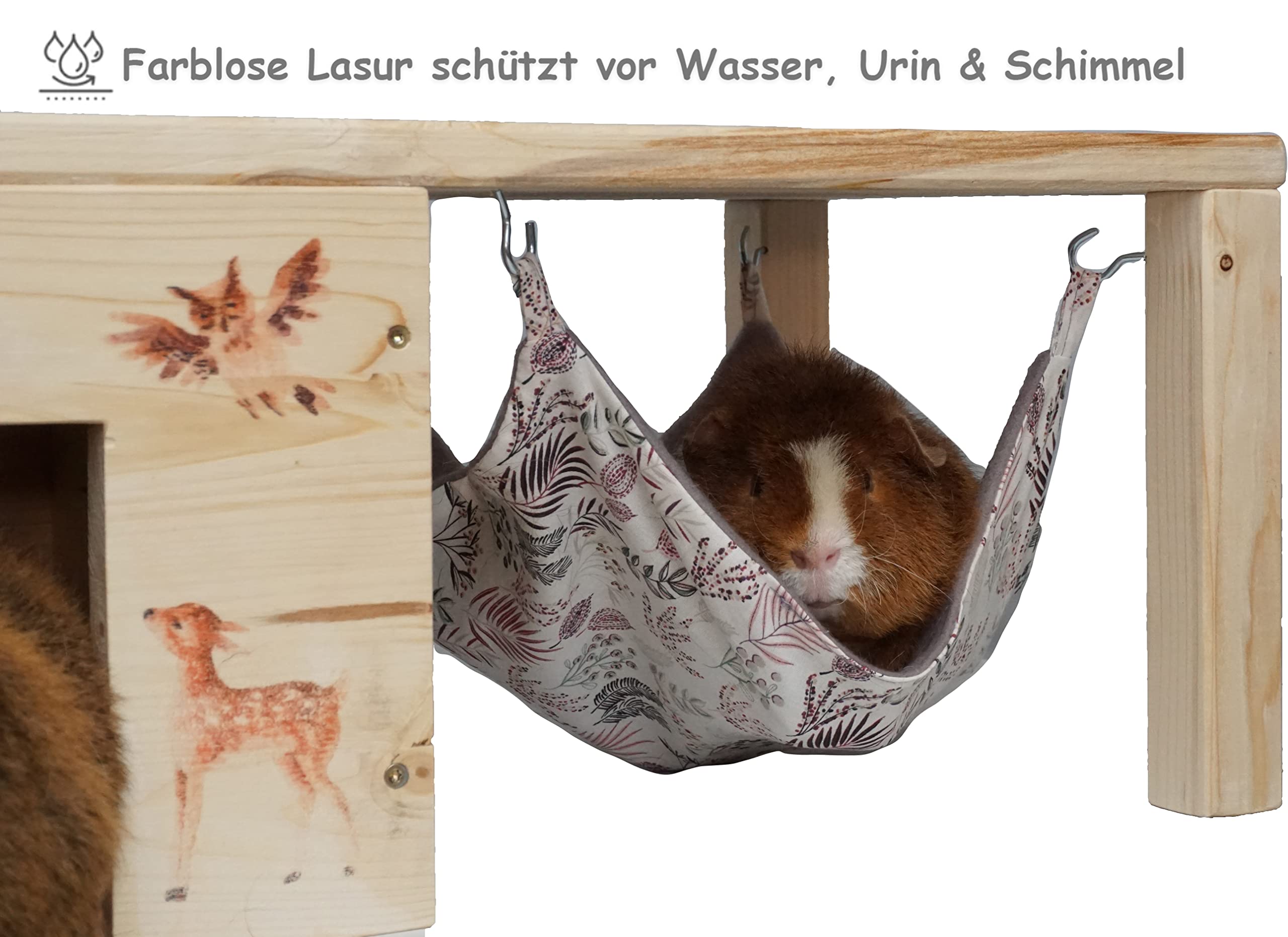 Grace nnvg Nagerhaus Meerschweinchenhaus Hängemattengestell mit Haken & Hängematte