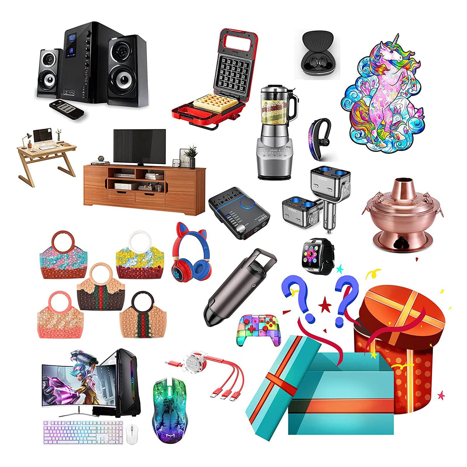 Mystery BoxMystery Surprise Item: This is a Great Gift! Can Be Opened: Mobile Phones, Drones, Smart Watches, Etc. All Objects are New C