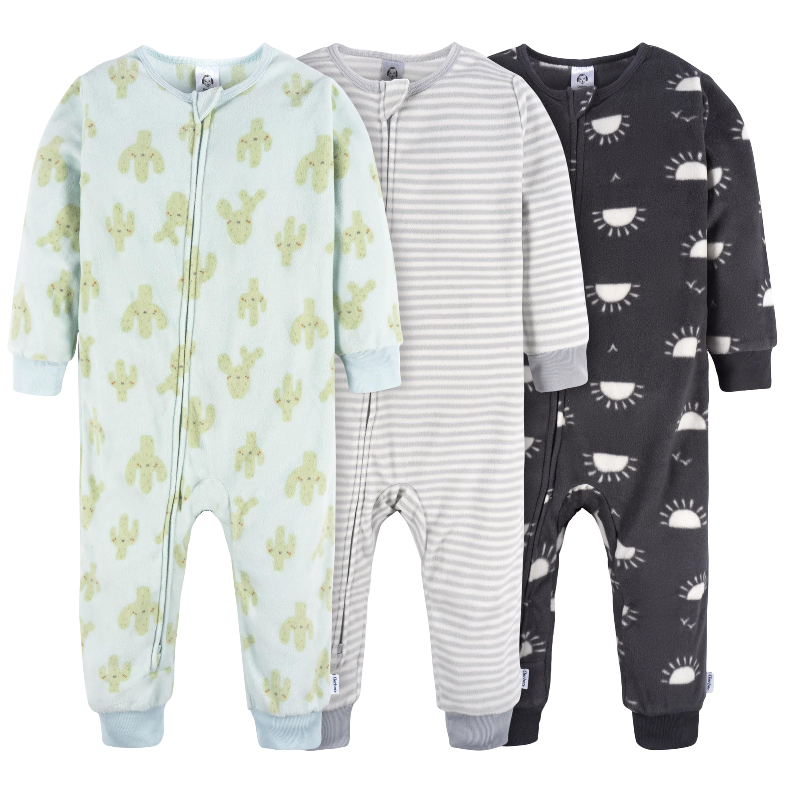 Gerber Baby Boys' Flame Resistant Fleece Footless Pajamas (3 Pack)