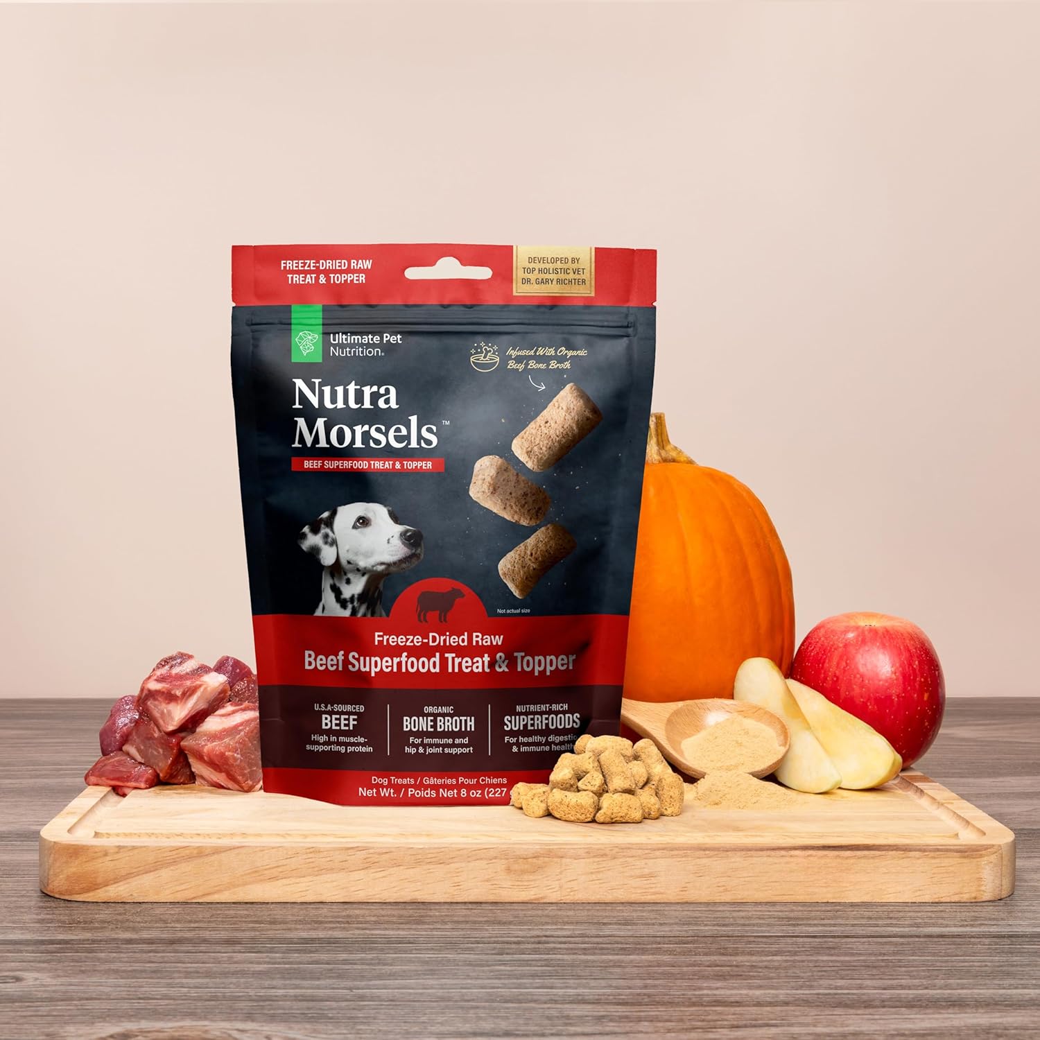 ULTIMATE PET NUTRITION Nutra Morsels, Superfood Treat & Food Topper (Beef)